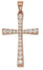 ESTATE .60CT DIAMOND 14KT ROSE GOLD 3D CLASSIC CROSS FLOATING PENDANT