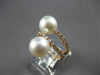 LARGE .33CT DIAMOND & AAA SOUTH SEA PEARL 18KT ROSE GOLD 3 ROW CRISS CROSS RING