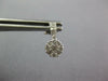 ESTATE SMALL .50CT DIAMOND 14KT WHITE GOLD 3D FLOWER CLUSTER HANGING EARRINGS