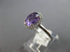 ESTATE 1.31CT DIAMOND & AAA AMETHYST 14K WHITE GOLD OVAL & ROUND ENGAGEMENT RING