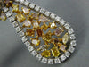 EXTRA LARGE 10.28CT WHITE & MULTI COLOR DIAMOND 18K 2 TONE GOLD HANGING EARRINGS