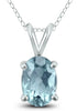 ESTATE .45CT AAA AQUAMARINE 14KT WHITE GOLD 3D OVAL SOLITAIRE FLOATING PENDANT