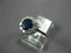 ESTATE 1.10CT DIAMOND & AAA SAPPHIRE 14KT WHITE GOLD 3D FLOWER ENGAGEMENT RING