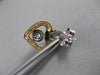 ANTIQUE OLD MINE CUT DIAMOND 14K WHITE YELLOW GOLD HANGING HEART EARRINGS #21076