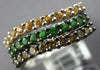 WIDE 1.15CT MOCHA DIAMOND & AAA TSAVORITE & YELLOW SAPPHIRE 14KT WHITE GOLD RING