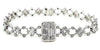 LARGE 4.53CT DIAMOND 18K WHITE GOLD ROUND & BAGUETTE CRISS CROSS TENNIS BRACELET