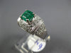 WIDE 1.66CT DIAMOND & AAA EMERALD PLATINUM ASSCHER CUT FILIGREE ENGAGEMENT RING