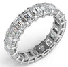 LARGE 4.57CT DIAMOND 18KT WHITE GOLD 3D EMERALD CUT ETERNITY ANNIVERSARY RING