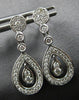 ESTATE .46CT DIAMOND 14KT WHITE GOLD 3D CLASSIC TEAR DROP FUN HANGING EARRINGS