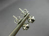 ESTATE .98CT WHITE & BLACK DIAMOND 18KT WHITE GOLD 3D HALO ROUND STUD EARRINGS