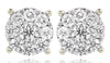 2.01CT DIAMOND 14KT 2 TONE GOLD 3D SOLITAIRE HALO FLOWER FILIGREE STUD EARRINGS
