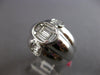 LARGE .94CT DIAMOND 18KT WHITE GOLD BAGUETTE INVISIBLE TRIPLE OVAL UNISEX RING