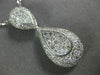 ANTIQUE LARGE 1.76CT DIAMOND 18K WHITE GOLD FILIGREE MILGRAIN DROP PENDANT 14837