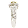 1.40CT WHITE & FANCY YELLOW DIAMOND 18KT 2 TONE GOLD CUSHION CUT ENGAGEMENT RING