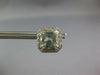 LARGE 4.22CT DIAMOND & AAA GREEN AMETHYST 14KT WHITE GOLD CUSHION STUD EARRINGS