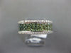 WIDE 3.70CT DIAMOND & AAA GREEN AMETHYST 14KT WHITE GOLD PRINCESS INVISIBLE RING