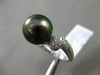 ESTATE .26CT DIAMOND 14KT WHITE GOLD 3D AAA TAHITIAN PEARL PAVE SOLITAIRE RING