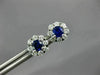 ESTATE 1.35CT DIAMOND & AAA SAPPHIRE 18KT WHITE GOLD 3D CLASSIC FLOWER EARRINGS