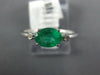 .70CT DIAMOND & AAA EMERALD 14KT WHITE GOLD OVAL & ROUND 3 STONE FRIENDSHIP RING
