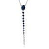 .89CT DIAMOND & AAA SAPPHIRE 14KT WHITE GOLD OVAL & ROUND RAINBOW LOVE NECKLACE