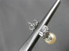 ESTATE .60CT DIAMOND & PEARL 14KT WHITE GOLD 3D FLOWER HANGING EARRINGS #22109