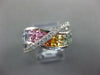 3.02CT DIAMOND & AAA RAINBOW SAPPHIRE 14KT WHITE GOLD CRISS CROSS INFINITY RING