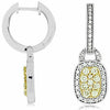 .90CT WHITE & FANCY YELLOW DIAMOND 14KT WHITE GOLD 3D FILIGREE HANGING EARRINGS