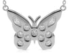 .39CT DIAMOND 14KT WHITE GOLD 3D ROUND & MARQUISE ETOILE BUTTERFLY LOVE NECKLACE