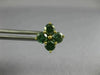 ESTATE LARGE 1.87CT BLUE DIAMOND 18KT YELLOW GOLD 3D FLOWER SQUARE STUD EARRINGS