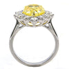 LARGE 3.76CT WHITE & FANCY YELLOW DIAMOND 18KT 2 TONE GOLD 3D ENGAGEMENT RING