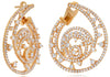 LARGE 2.70CT DIAMOND 18KT ROSE GOLD MULTI ROW CIRCULAR SIDE WAY HANGING EARRINGS