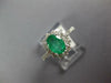 1.41CT DIAMOND & AAA EMERALD 14KT WHITE GOLD OVAL & ROUND FLOWER ENGAGEMENT RING