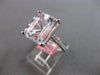 EXTRA LARGE 7.19CT DIAMOND & AAA KUNZITE 18K WHITE GOLD BAGUETTE ENGAGEMENT RING