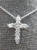 ESTATE SMALL .35CT DIAMOND 14KT WHITE GOLD CLASSIC CROSS FLOATING PENDANT #27659
