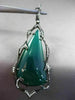 ANTIQUE MASSIVE 36.20CT DIAMOND & GREEN AGATE 14K BLACK GOLD 3D HANGING EARRINGS