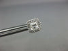 ESTATE 1.03CT DIAMOND 14KT WHITE GOLD CLASSIC CUSHION & ROUND HALO STUD EARRINGS