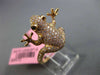 ESTATE 1.05CT PINK & BLACK DIAMOND 18KT ROSE GOLD 3D CLASSIC HAPPY FROG FUN RING