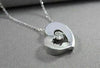 ESTATE 0.35CT DIAMOND 14KT WHITE GOLD SOLITAIRE HEART PENDANT & CHAIN #6921