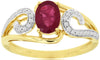0.99CT DIAMOND & AAA RUBY 14KT 2 TONE GOLD FILIGREE MILGRAIN FRIENDSHIP LOVE RING
