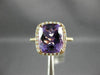 ESTATE 4.0CT DIAMOND & AAA CUSHION CUT AMETHYST 14KT ROSE GOLD 3D HALO FUN RING