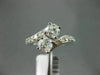 ESTATE LARGE 1.50CT ROUND DIAMOND 14KT WHITE GOLD 2 STONE CRISS CROSS LOVE RING