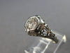ANTIQUE ART DECO .59CT OLD MINE DIAMOND 18K WHITE GOLD 3D ENGAGEMENT RING #27948