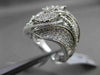 ANTIQUE LARGE 1.35CT DIAMOND 18KT WHITE GOLD 3 DIMENSIONAL LEAF FLORAL FUN RING
