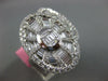 LARGE 3.61CT DIAMOND 18KT WHITE GOLD ROUND & BAGUETTE DOUBLE OVAL COCKTAIL RING