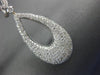 ESTATE LARGE 2.90CT DIAMOND 18K WHITE GOLD 3D TEAR DROP CLIP ON HANGING EARRINGS