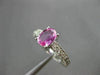 ANTIQUE 1.10CT DIAMOND & AAA PINK SAPPHIRE 14K WHITE GOLD ENGAGEMENT RING #15783