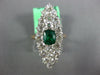 LARGE 3.60CT DIAMOND & AAA EMERALD PLATINUM & 14K YELLOW GOLD 3D ENGAGEMENT RING