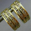 ESTATE 1.0CT DIAMOND 2 ROW HUGGIE 14KT YELLOW GOLD EARRINGS BEAUTIFUL!! #5246