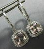1.84CT AAA WHITE SAPPHIRE & MORGANITE 14KT WHITE GOLD LEVERBACK HANGING EARRINGS