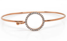 .31CT DIAMOND 18KT ROSE GOLD 3D CLASSIC CIRCLE OF LIFE LOVE KNOT BANGLE BRACELET